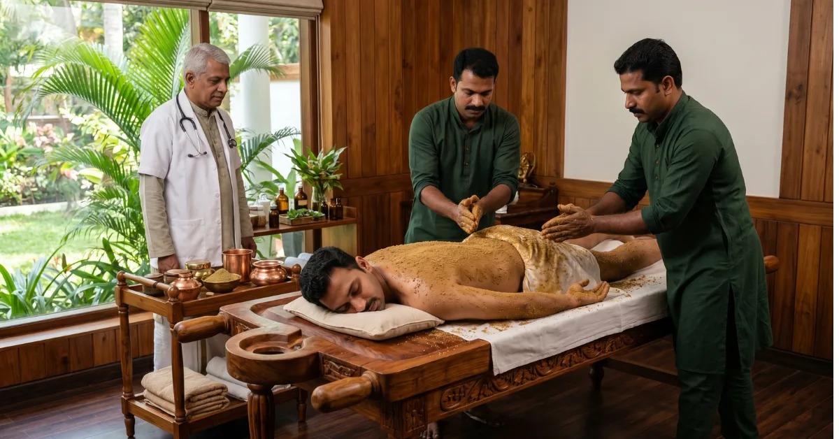 Abhyanga warm herbal oil massage in Dubai